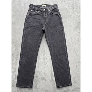 Levi's 501 Jeans Womens Measured 28x29 Black Curvy Straight‎ High Rise Charcoal